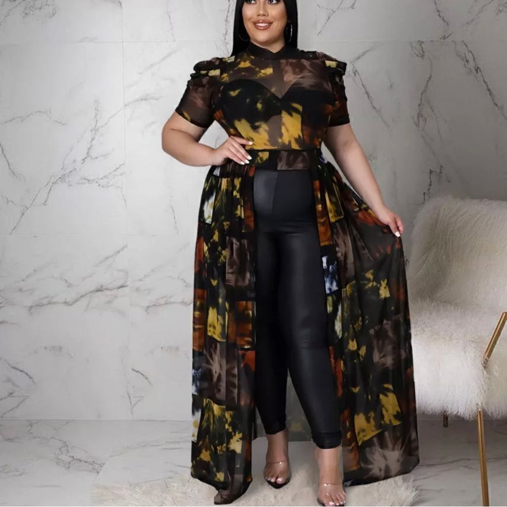 Womens Plus Size Mesh Top